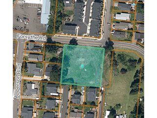 The site outlined from above, at the corner of Forsythe Road and Apperson Boulevard.